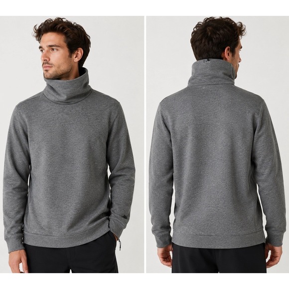 Nike Other - Nike Tech Fleece Funnel Neck Pullover Sweatshirt Gray Men's Medium Side Zip‎